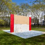 Harold Ancart, Subliminal Standard at Cadman Plaza Park presented by Public Art Fund, 2019, Photo: Nicholas Knight, Courtesy Public Art Fund, NY